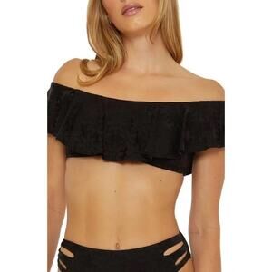 NWT! Trina Turk Joplin Jacquard Off the Shoulder Ruffle Bandeau Top - Size 8